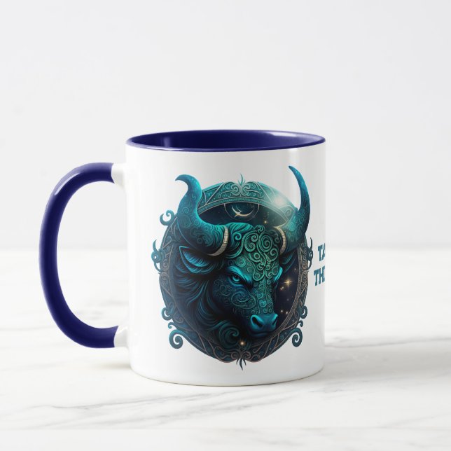 Personlig Taurus Bull Zodiac Astrology Mugg (Vänster)