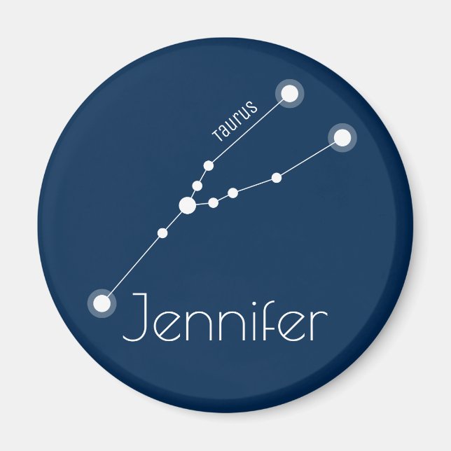 Personlig Taurus Zodiac Constellation Magnet (Framsidan)