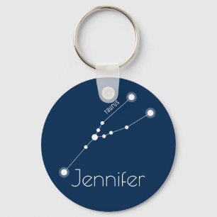 Personlig Taurus Zodiac Constellation Nyckelring