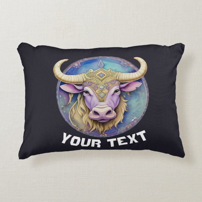 Personlig Taurus Zodiac Prydnadskudde (Framsidan)