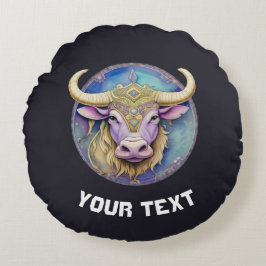 Personlig Taurus Zodiac Rund Kudde