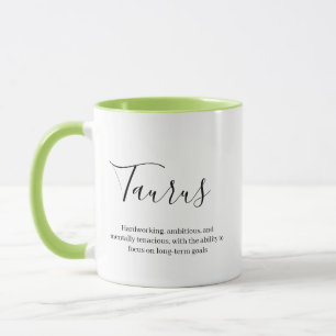 "Personlig Taurus Zodiac-tecken Namn och spår" Mugg