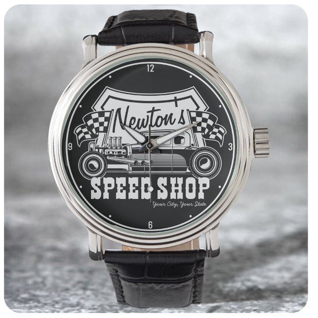 Personlig Tävla Hot rod Speed Shop Garage Armbandsur (Skapare uppladdad)