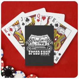 Personlig Tävla Hot rod Speed Shop Garage Casinokort