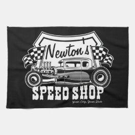 Personlig Tävla Hot rod Speed Shop Garage Kökshandduk