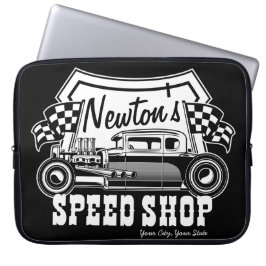 Personlig Tävla Hot rod Speed Shop Garage Laptop Fodral