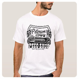 Personlig Tävla Hot rod Speed Shop Garage T Shirt