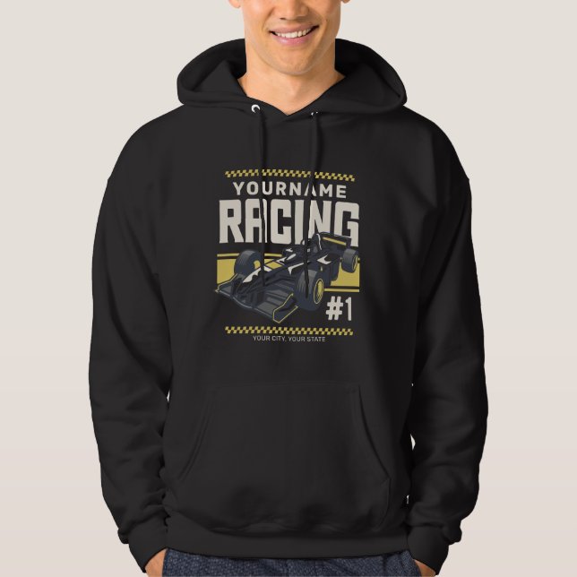 Personlig Tävla Team för snabbkörning av Tävling-b Hoodie (Framsida)