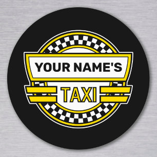 Personlig Taxi - skyltmärke för klassiskt rundstre Runt Klistermärke