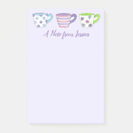 Personlig Tea Time Party Kopp Tekopp efter Post-it Block