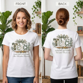 Personlig TEACH Blommig Tillbaka till Skolan Lärar T Shirt