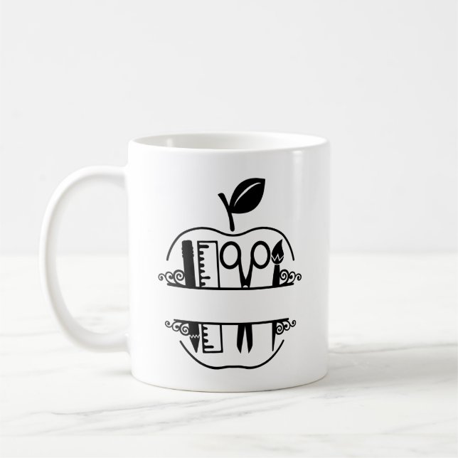Personlig Teacher Apple Kaffemugg (Vänster)