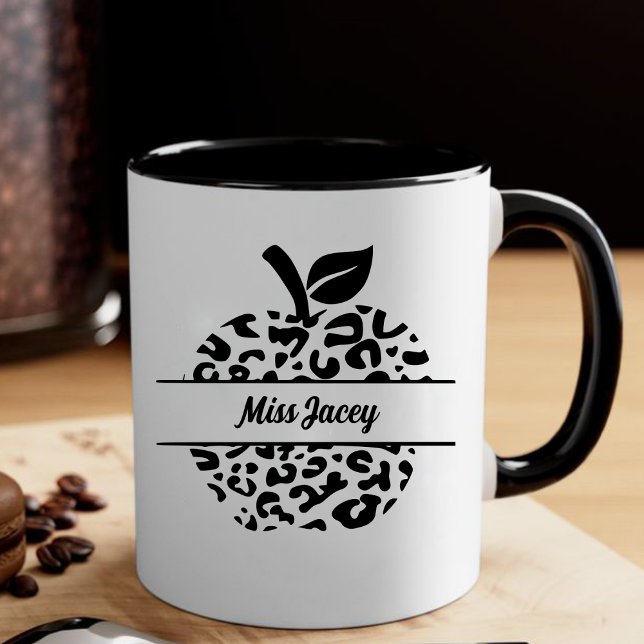 Personlig Teacher Apple Namn, Anpassningsbar Lärar Kaffemugg (Custom Teacher, Gift For Teacher, Apple Teacher, Personalized Name Teacher mug)