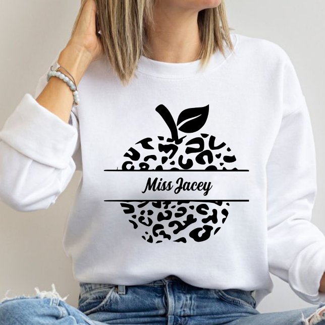 Personlig Teacher Apple Namn, Anpassningsbar Lärar T Shirt (Custom Teacher, Gift For Teacher, Apple Teacher, Personalized Name Teacher sweatshirt)