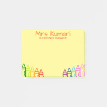 Personlig Teacher Crayon Design Post-it Notes
