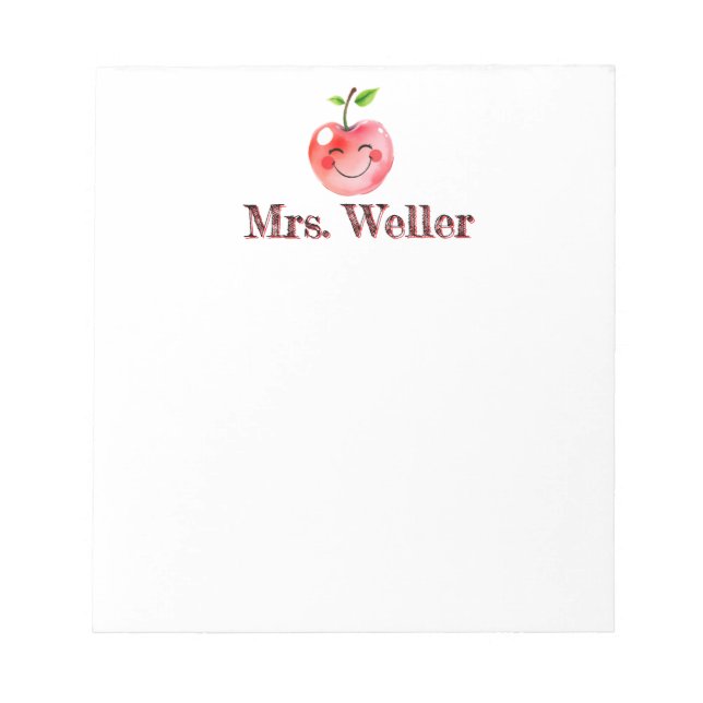 Personlig Teacher Cute Trendig Smiling Cherry Anteckningsblock (Framsida)