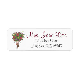 Personlig Teacher Flower Blommigt Bouquet Labels Returadress Etikett