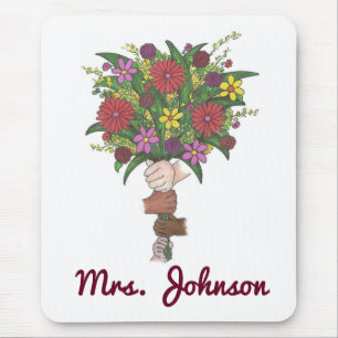 Personlig Teacher Flower Bouquet Mousepad Musmatta