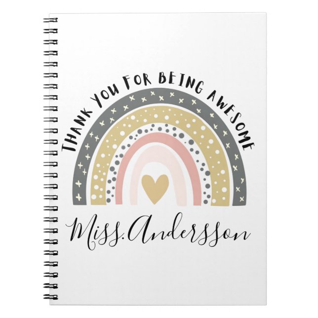 Personlig Teacher Gift, Anpassningsbar Teacher Gif Anteckningsbok (Framsidan)