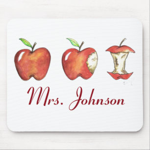 Personlig Teacher Gift Apple Apples Mousepad Musmatta