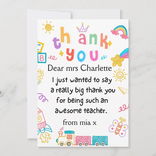 Personlig Teacher Gift, Lärargåva, Bee Frien Julkort (Framsida)