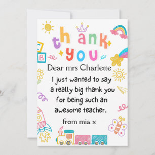 Personlig Teacher Gift, Lärargåva, Bee Frien Julkort