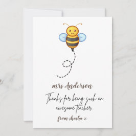 Personlig Teacher Gift, Lärargåva, Bee Frien Julkort