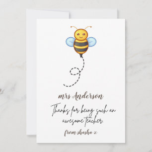 Personlig Teacher Gift, Lärargåva, Bee Frien Julkort