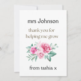 Personlig Teacher Gift, Lärargåva, Bee Frien Tack Kort