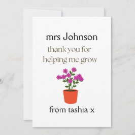 Personlig Teacher Gift, Lärargåva, Bee Frien Tack Kort