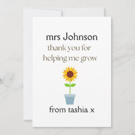 Personlig Teacher Gift, Lärargåva, Bee Frien Tack Kort