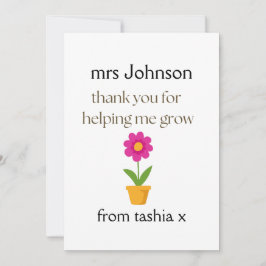Personlig Teacher Gift, Lärargåva, Bee Frien Tack Kort