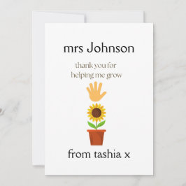 Personlig Teacher Gift, Lärargåva, Bee Frien Tack Kort