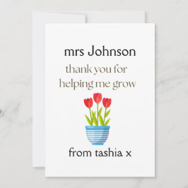Personlig Teacher Gift, Lärargåva, Bee Frien Tack Kort
