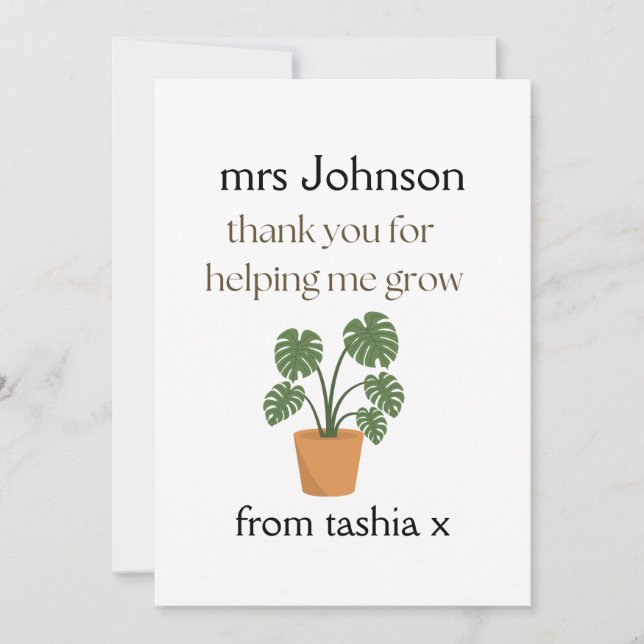 Personlig Teacher Gift, Lärargåva, Bee Frien Tack Kort (Framsida)