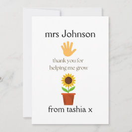 Personlig Teacher Gift, Lärargåva, Bee Frien Tack Kort