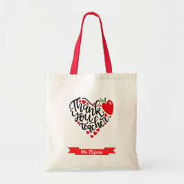 Personlig Teacher Gift (Tack) Tote Bag Tygkasse