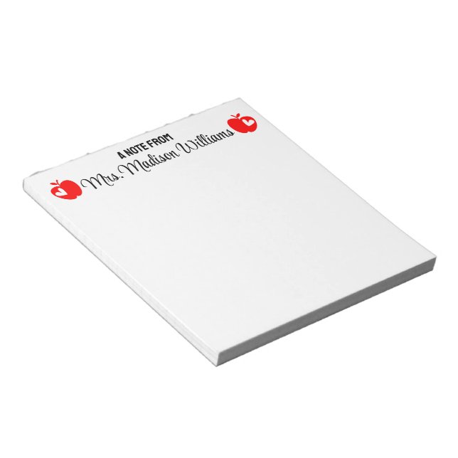 Personlig Teacher Grad-jobbgåva Back to school Anteckningsblock (Vinklad)