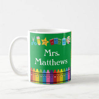 Personlig Teacher Namn Kawaii Kaffemugg