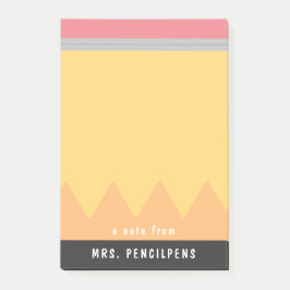 Personlig Teacher Pencil Stil Post-it Block
