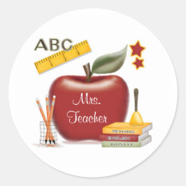 Personlig Teacher Stickers Runt Klistermärke