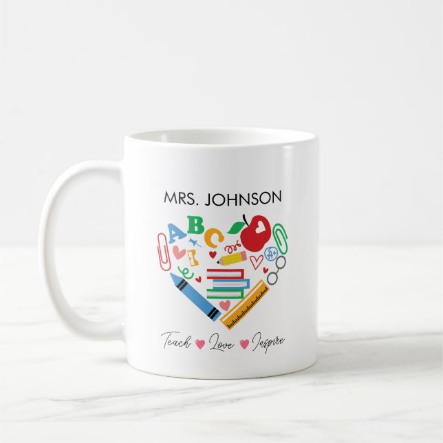 Personlig Teacher Tack Gift Kaffemugg (Vänster)