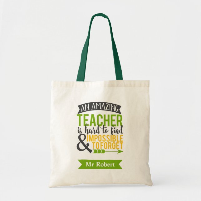 Personlig Teacher Tote bags (Fantastisk Lärare) Tygkasse (Framsidan)