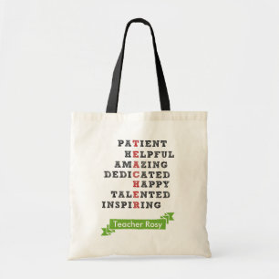 Personlig Teacher Tote bags (karakteristika) Tygkasse