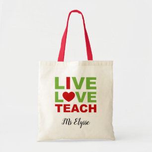 Personlig Teacher Tote bags (Live Kärlek Teach) Tygkasse
