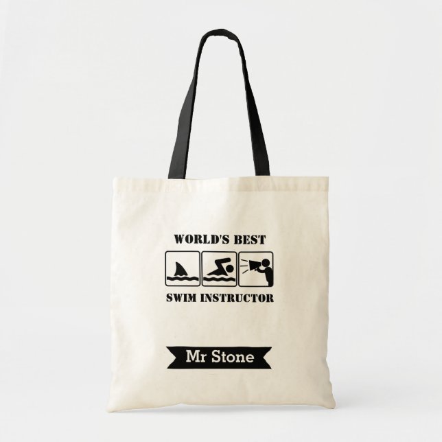 Personlig Teacher Tote bags (Simma Instruktör) Tygkasse (Framsidan)