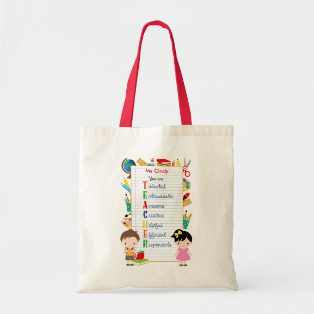 Personlig Teacher Tote bags (Stationeries) Tygkasse (Framsidan)