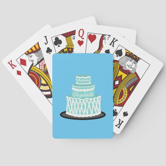Personlig Teal Cake Casinokort (Baksidan)