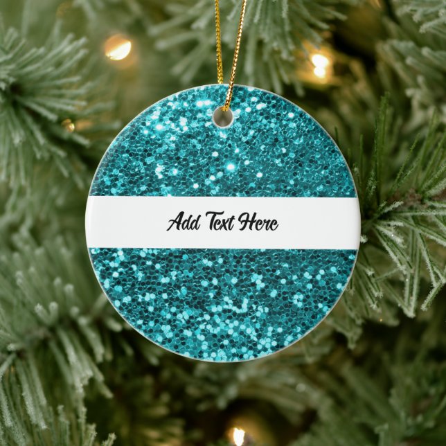 Personlig Teal Ceramic Ornament (Träd)