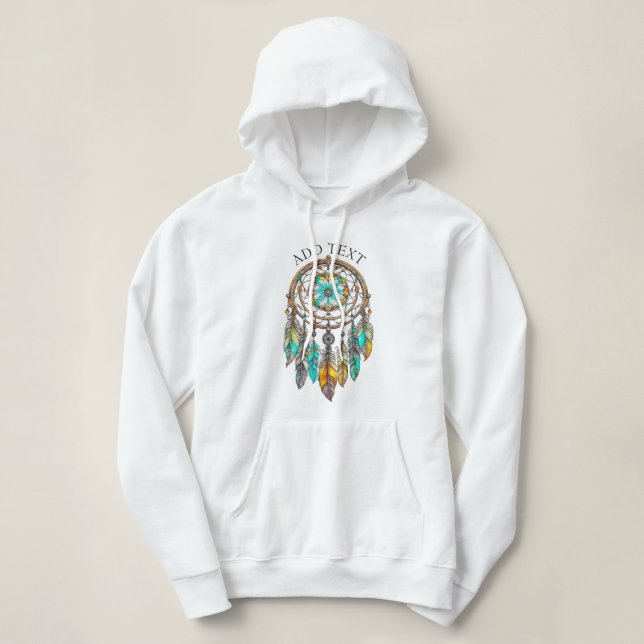 Personlig Teal Dreamcatcher Mystical T Shirt (Design framsida)